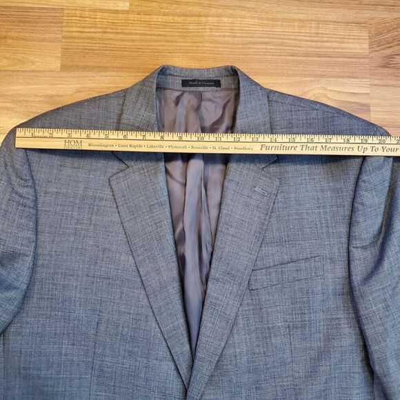 CHAPS Mens Blazer Sport Coat Jacket 46L Wool Gray Two Button SB Office Wedding - Picture 6 of 12